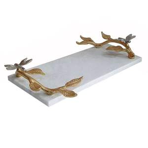 Plateau de service de luxe perlé en gros de qualité supérieure standard moderne de style décoratif moderne à vendre avec 2 poignées à vendre - Product Image 4