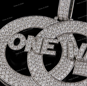 Pendentif personnalisé Iced Out en argent 925 avec lettre et diamant Moissanite, bijou fantaisie de luxe style Hip Hop pour hommes et femmes - Product Image 2