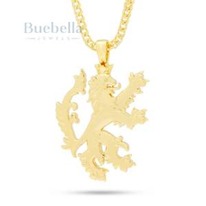 Icy Knight Hombres Vintage Chapado en oro Collar León Coronado Bestia Inspirado Majestuosa Armadura Hip Hop Moissanite Colgantes Encantos - Product Image 2