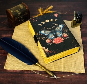 สมุดปกหนังผีเสื้อลูน่าผีเสื้อ A5วินเทจปรับแต่งได้สมุดปกแบบเกลียวที่เก็บเงาเหมาะสำหรับเป็นของขวัญสมุดโน้ต - Product Image 4