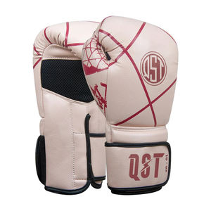 QST Top Classement MMA Gants Gants de boxe en cuir véritable avec support de poignet à crochet et boucle pour l'entraînement - Product Image 2