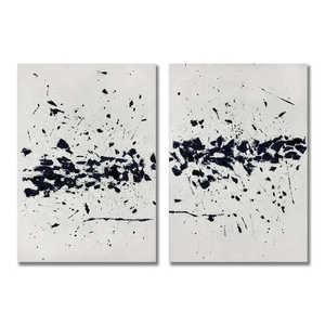 Moderno astratto incorniciato parete Art Set di 2 bianco e nero migliorare il vostro arredamento con elegante e elegante capolavoro - Product Image 5