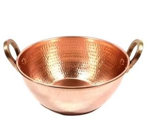 Cuenco de pedicura duradero con textura martillada de acero inoxidable Chapado en cobre elegante diseño rectangular de alta calidad japonés Premium - Product Image 2