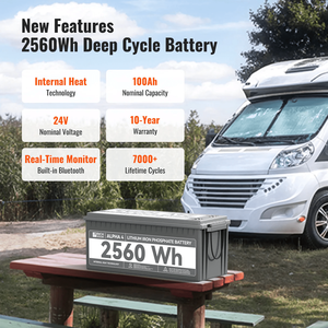 Rich Solar <b>24V</b> 100Ah LiFePO4 <b>Lithium</b> Iron Phosphate <b>Battery</b> w/ Internal Heating and Bluetooth Function | ALPHA 4 | ALPHA 4 LITE - Product Image 3