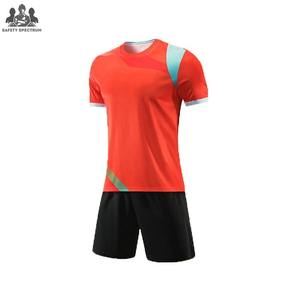 Uniforme de Fútbol de Manga Corta con Cuello en V, 100% Poliéster, Transpirable, de Secado Rápido y Ligero para Hombres Adultos, Diseño OEM, Colores Personalizados - Product Image 1