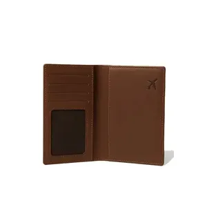 Cartera de Viaje de Cuero Premium Marrón para Tarjetas y Pasaportes - Product Image 2