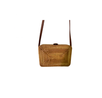 Sac panier en jacinthe d'eau artisanale avec sangle en cuir, poignée en rotin/bois, doublé de tissu pour femmes cadeaux de sac d'été