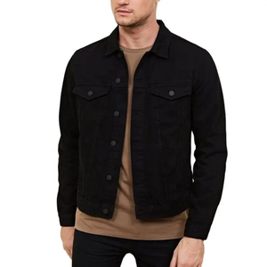 Veste en jean surdimensionnée personnalisée pour homme en coton 100% délavé à l'acide, noire, confortable et élégante pour tous les jours - Product Image 6