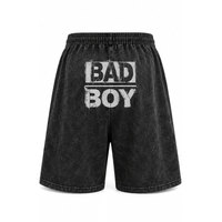 Pantalones Cortos Casuales para Hombre Bad Boy, 100% Algodón, Cintura Elástica, Logotipo Frontal, Tejido Transpirable, Estilo de Longitud Media