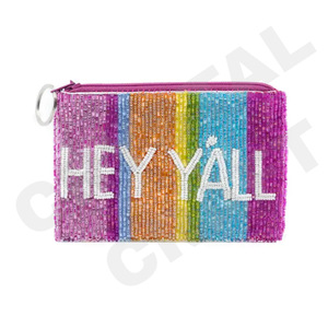 Monedero con cuentas de semillas sonrientes, hermoso monedero con cuentas personalizado para mujer, monedero de moda con - Product Image 2