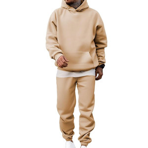 Survêtement décontracté pour homme, respirant, uni, lourd, streetwear, 100% coton, impression de logo personnalisée, à capuche, hiver - Product Image 4