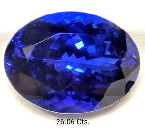 Pierre précieuse de Tanzanite bleue naturelle, pierre de coupe ovale à facettes, pierre de naissance de décembre, fabrication de bijoux, Tanzanite bleue précieuse - Product Image 1