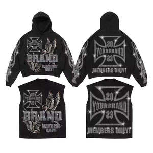 Custom made rhinestone hoodie with sparkling stones, <b>tracksuit</b> and trouser option available. - Product Image 6