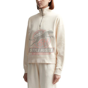 Sudaderas con media cremallera para mujer, de color en contraste y talla personalizada, ropa de vestir - Product Image 2