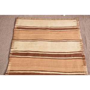 Vintage Turkish Kilim Rug 2.6x7.4 ft, <b>Brown</b> Runner Polka dot <b>Wool</b> Rug - Product Image 4