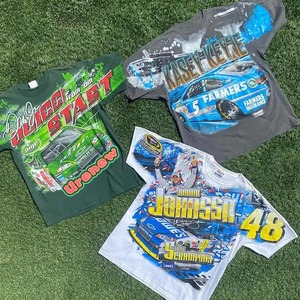 Camiseta de hombre 2026 con logo personalizado, estilo vintage streetwear, de algodón 100% de 250 g/m², pesada, oversize, con estampado gráfico DTG y lavado ácido. - Product Image 1