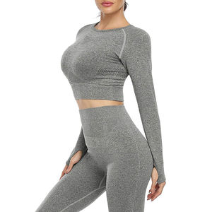 Impression personnalisée Ensembles de yoga légers pour femmes Motif solide 2 pièces Tenues avec haute élasticité Taille Plus - Product Image 2