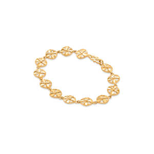 กำไลข้อมือแฟชั่นแบบยืดหยุ่นลายดอกไม้สีทอง - Product Image 4