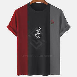 T-shirts pour hommes respirants, écologiques, à séchage rapide, faible MOQ, logo personnalisé, design uni, 220 grammes polyester/coton, vente en gros - Product Image 1