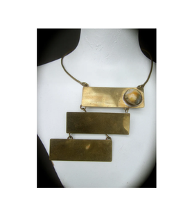 100% <b>Pure</b> Brass Necklace Fashionable Women's Wear Jewelry Latest Choker Necklace High Quality for Sale - Product Image 3