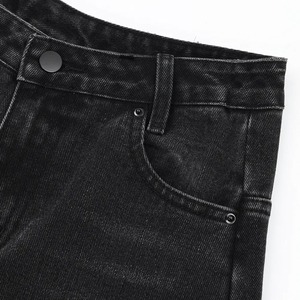 Short en jean personnalisé pour hommes Short patineur ample de style de rue brodé poche arrière fermeture éclair décoration impression taille - Product Image 4