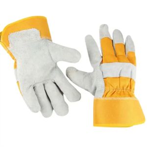 Guantes de Cuero Vacuno con Puño Recto, Textura Lisa, Protección Laboral para Soldadura, Antiestáticos, Antideslizantes, Grosor de 11 oz - Product Image 2