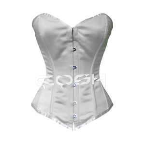 Shop Our Sweetheart Neckline Strapless White Satin Overbust <b>Corset</b> <b>Bustier</b> for Gown or Formal Wedding Wear - Product Image 1