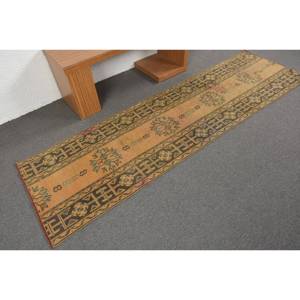 Alfombra turca de poliéster hecha a mano Vintage Beige, 26x89 pies, área grande clásica, rectángulo, patrón abstracto para sala de estar, pasillo para 4M - Product Image 2