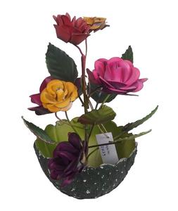 Fleur artificielle Wake fit fer décoratif Pot de fleur plantes noël feuille de fer en gros intérieur noël à la main - Product Image 3