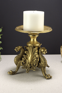 Handcrafted Brass Candle Holder Decorative <b>Lantern</b> Style Stand for Christmas and Festive Holiday Decorations - Product Image 4