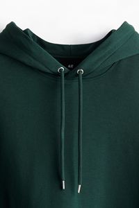 Sweat à capuche pour homme vert forêt à manches longues avec poche kangourou et cordon de serrage coupe ample et décontractée sweat doublé en jersey de coton mélangé hiver - Product Image 3