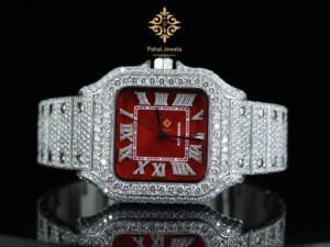 Reloj de Joyería de Alta Gama Resistente al Agua con Piedras Preciosas de Morganita, Estilo Hip Hop Elegante para Ocasiones Casuales y a la Moda, Regalo Perfecto - Product Image 6