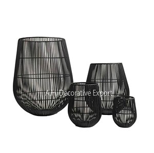 Lanterne en fil métallique décorative pour la maison avec nouveau design chandelier conique en métal et éclairage de lanterne pour la décoration de la maison et du jardin - Product Image 3