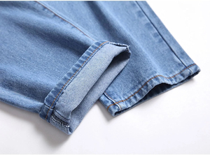 Nouveaux jeans en denim coupe droite slim, de haute qualité, à prix abordable, avec logo personnalisé imprimé, pour hommes, en gros, par les fabricants. - Product Image 4