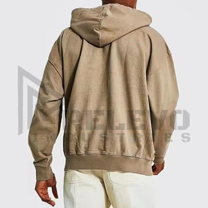 Sweat à capuche pour homme en denim délavé, logo personnalisé, best-seller pour l'hiver, prix raisonnable, anti-rétrécissement, lettres - Product Image 2
