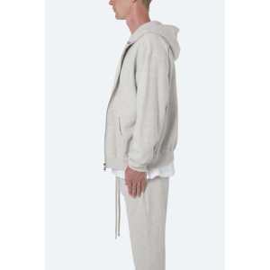 Sweat à Capuche Basique à Fermeture Éclair-Gris - Product Image 3