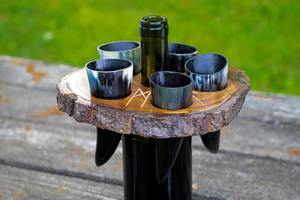 Meilleure qualité Viking ensembles de corne à boire artisanat Agate gobelet support en bois poli Animal nautique nautique Viking boire - Product Image 5