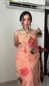 Tendance indienne beau concepteur Saree Organza soie impression numérique travail Saree pour les femmes fête et vêtements de mariage prix de gros - Product Image 3