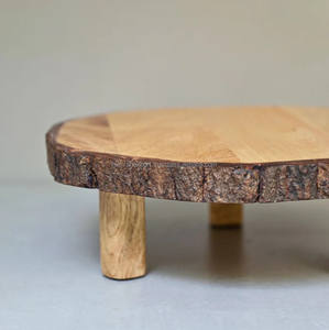 ที่วางเค้กไม้มะม่วงเป็นมิตรต่อสิ่งแวดล้อมอุปกรณ์เสิร์ฟขัดเงาพร้อมของตกแต่งสวยงามนำเข้าจากอินเดีย - Product Image 3