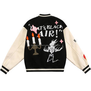 Veste bomber en cuir et laine pour homme de haute qualité, streetwear, veste universitaire, design personnalisé, broderie sur toile - Product Image 5