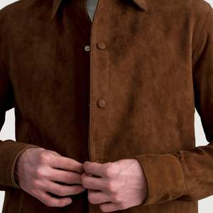 <b>Men's</b> Haven Brown <b>Suede</b> Leather Shirt Premium <b>Suede</b> <b>Jacket</b> for Comfort and Style - Product Image 5