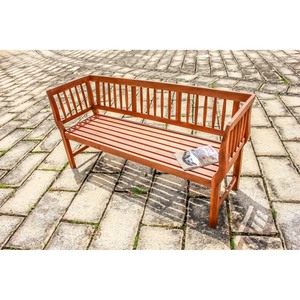 Banc long extérieur en bois 3 places pour hôtels jardins salons villas et halls Banc de parc public - Product Image 2