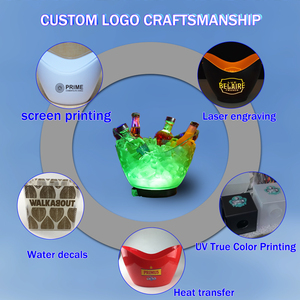 Cubo de champán de plástico luminoso LED con asa para fiestas, bodas, bares, enfriador de vino y cerveza - Product Image 2