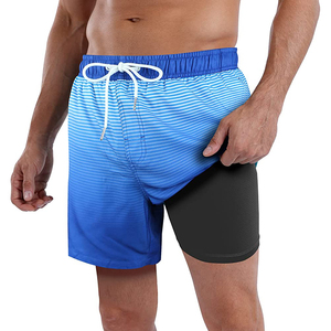 Double Layer 2 in 1 <b>Men</b> Running <b>Shorts</b> Bodybuilding Muscle Training Sportswear Exercise Gym Yoga Casual Grey <b>Shorts</b> Beach Trunks - Product Image 6
