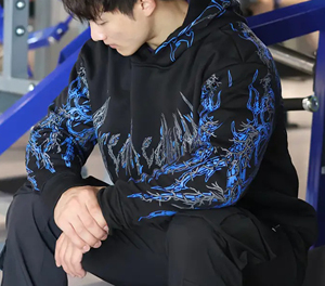 Luxe noir Designer pull à capuche pour hommes Premium coton Streetwear sweat décontracté mode à capuche vêtements de tous les jours - Product Image 6