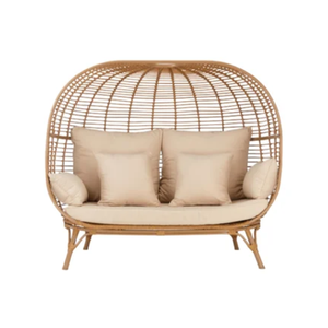 Meilleur mobilier bon produit rond en rotin loisirs lit de soleil étanche double sièges extérieur nouvelle fabrication au prix de gros - Product Image 4