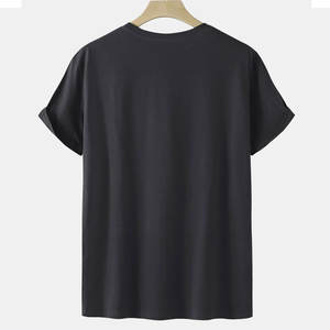 T-shirt en coton pour homme, streetwear, décontracté, coupe ample, manches courtes, usage quotidien, léger, doux, confortable, OEM ODM - Product Image 6