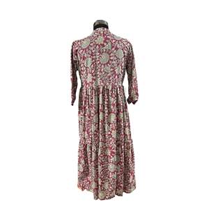 Robe longue bohème indienne imprimée à la main, magnifique, lavable, pour soirée/club/OdM, tailles XS à 5XL, coupe Empire pour grandes tailles, pour la Saint-Valentin - Product Image 3