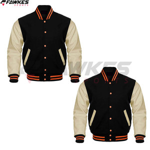 Letterman Varsity Chaqueta de bombardero de béisbol Mangas de cuero genuino Chaquetas de cuerpo de lana Opción de colores del equipo - Product Image 5