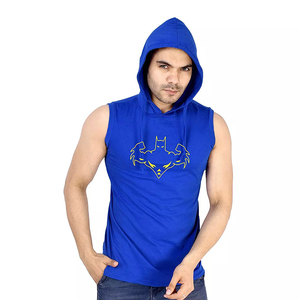 Venta al por mayor de ropa de calle Casual Hip Hop personalizado gimnasio con capucha sin mangas pulóver Fitness entrenamiento Otoño Invierno Unisex hombres sudaderas con capucha - Product Image 2